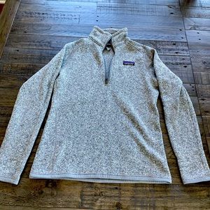 Patagonia Quarter Zip heather grey with fleece lining